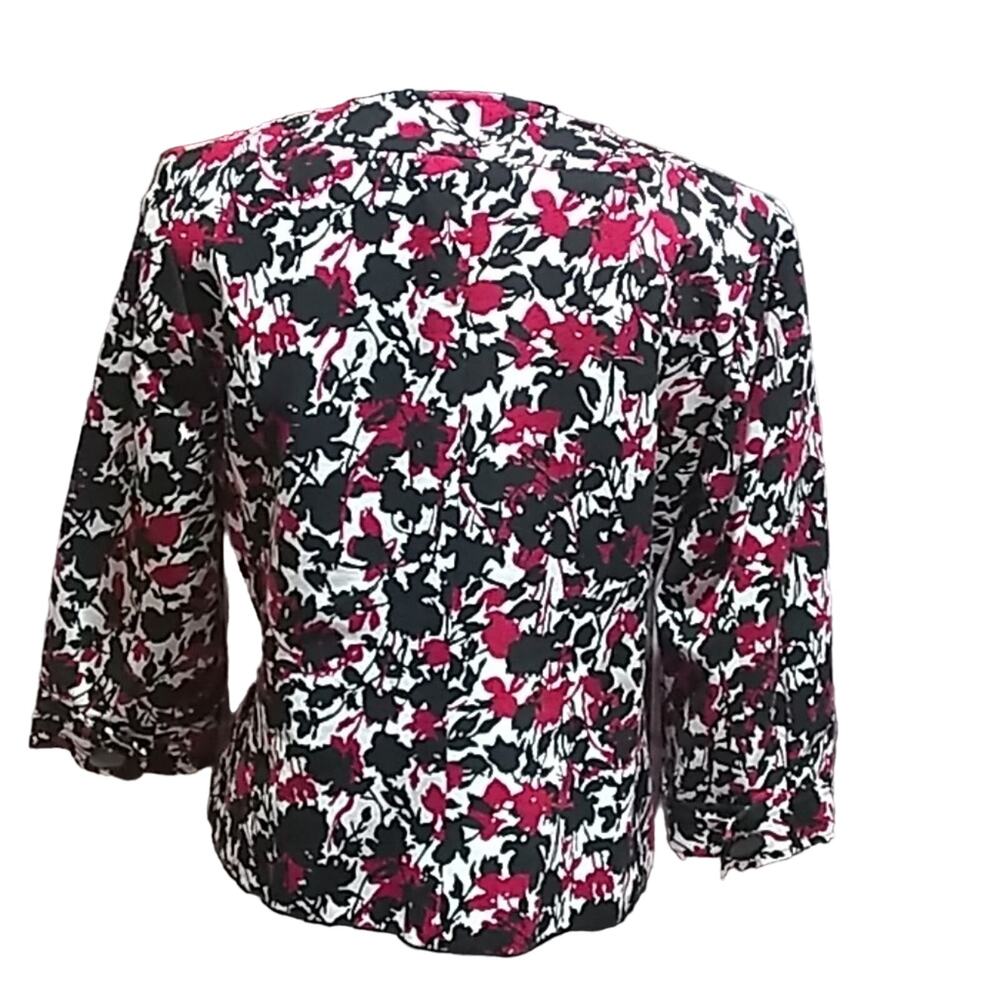 Covington Floral Cropped Jacket Medium - Picture 4 of 6